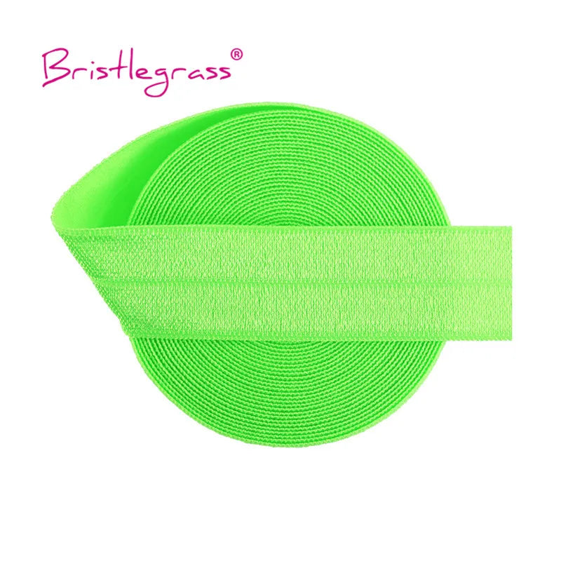BRISTLEGRASS 2 5 10 Yard 3/4" 20mm Solid Shiny FOE Fold Over Elastic Spandex Satin Band Hair Tie Headband Dress Sewing Lace Trim