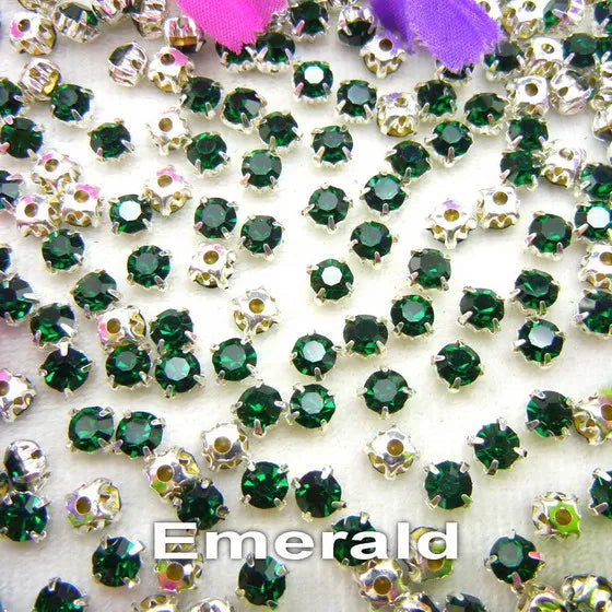 Colorful glass crystal Silver claw setting 3mm 4mm 5mm 6mm 7mm 8mm nice colors Sew on rhinestone beads bags wedding dress diy