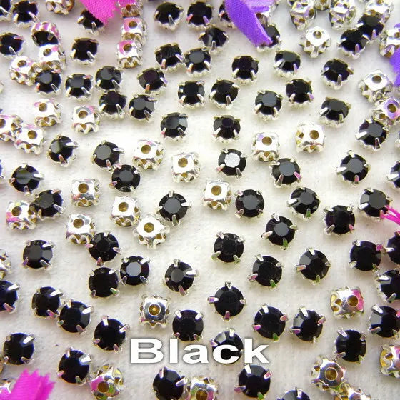 Colorful glass crystal Silver claw setting 3mm 4mm 5mm 6mm 7mm 8mm nice colors Sew on rhinestone beads bags wedding dress diy