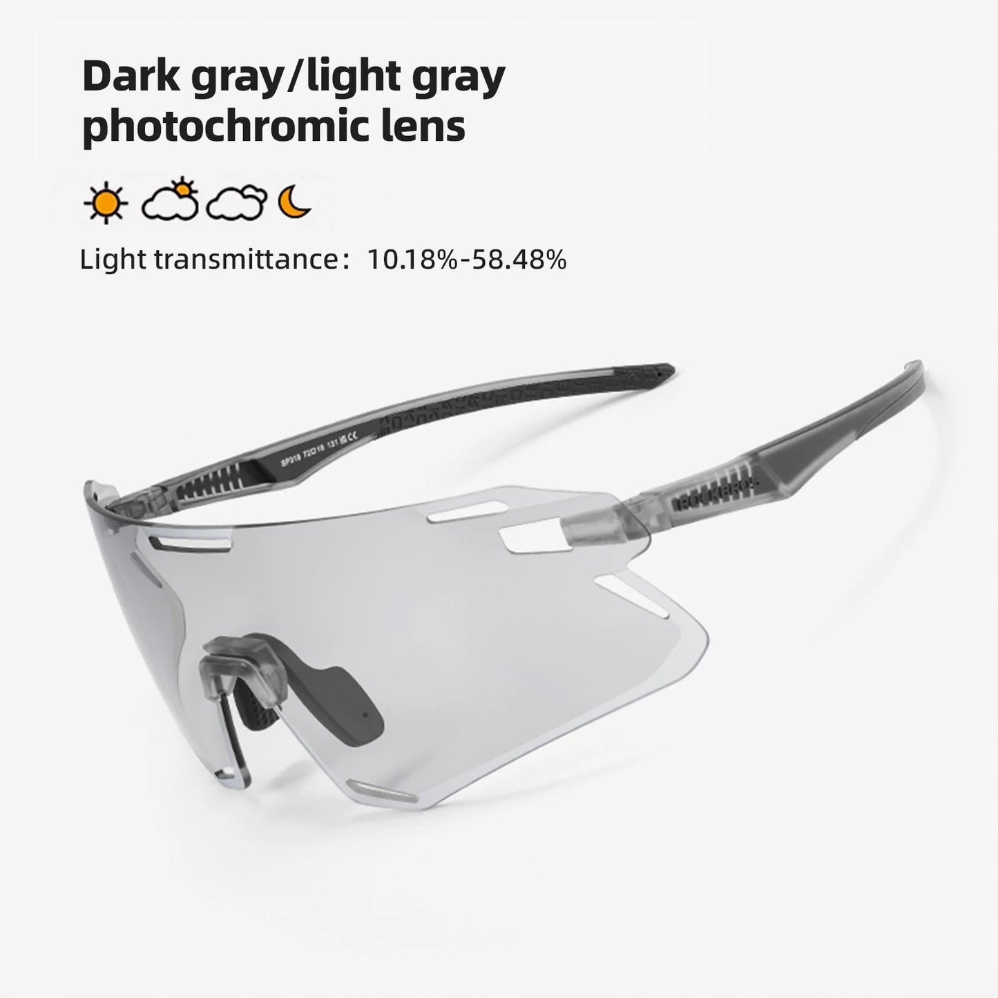 ROCKBROS Photochromic Cycling Glasses Bike Bicycle Glasses Sports Men's Sunglasses MTB Road Cycling Eyewear Protection Goggles