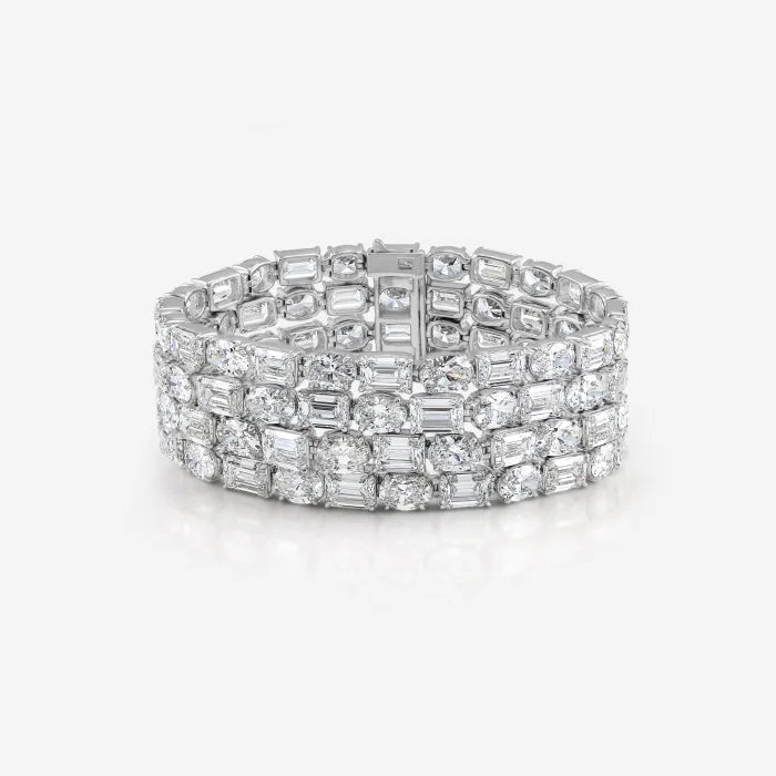 Classic Design Emerald Cut Luxury Lab Grown Diamonds Studded Glamorous Tennis Bracelets for Women In Wholesale Price ODM OEM
