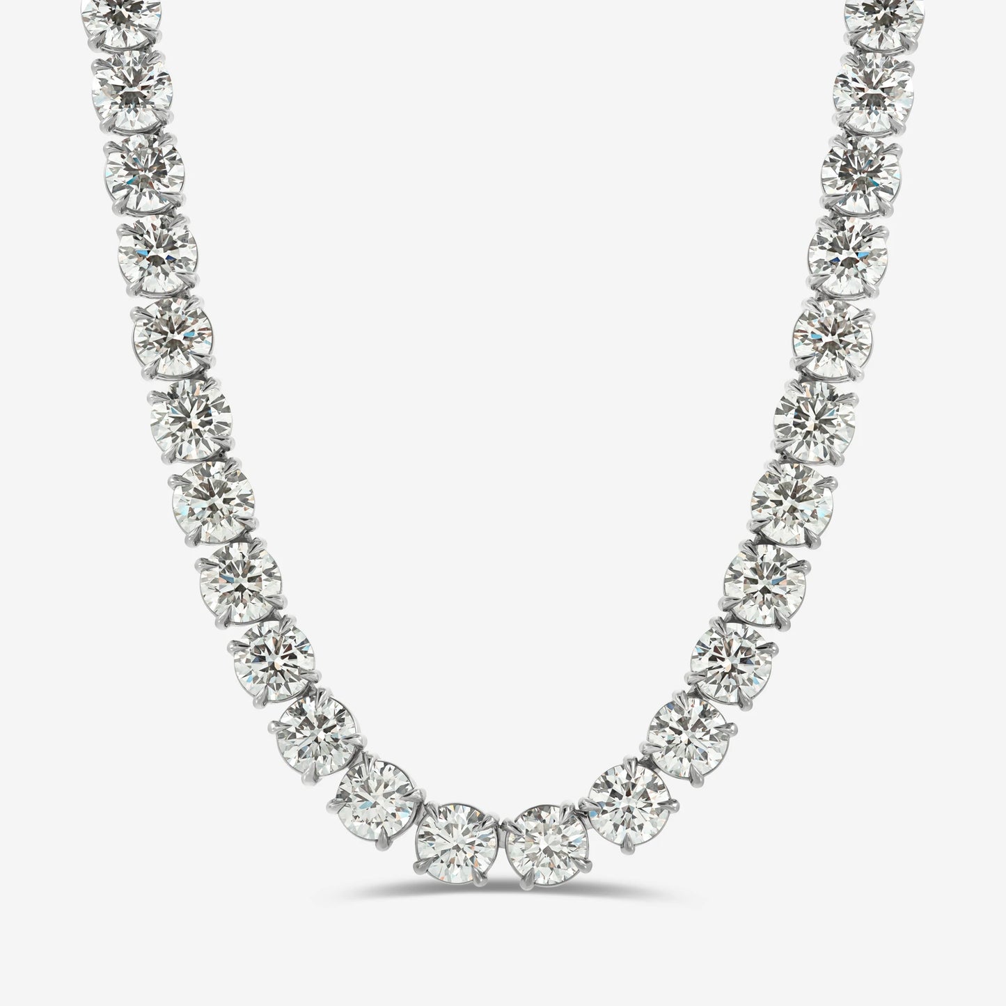 Round Cut Lab Diamond Studded 18K Pure Gold Hip Hop Style Tennis Chain Necklace Gift for Anniversary Wholesale Jewelry ODM OEM