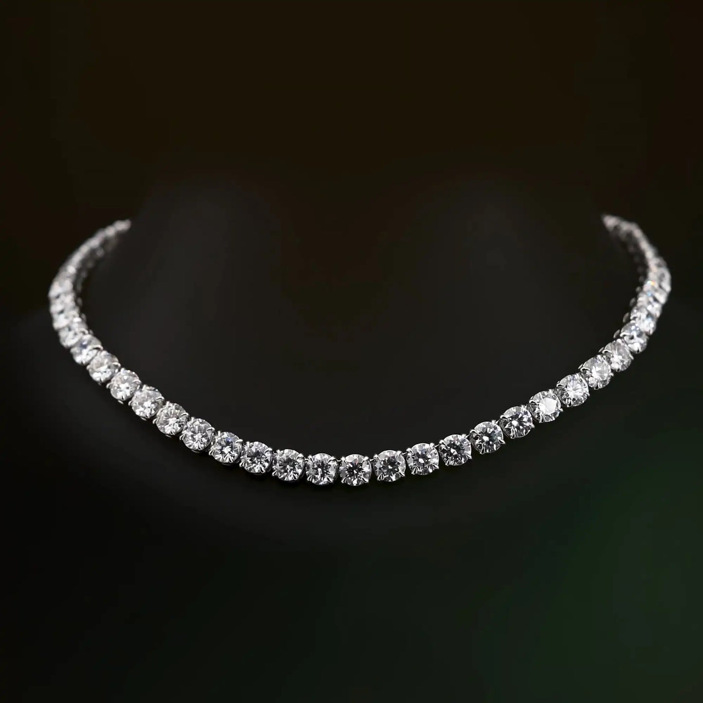 Round Cut Lab Diamond Studded 18K Pure Gold Hip Hop Style Tennis Chain Necklace Gift for Anniversary Wholesale Jewelry ODM OEM