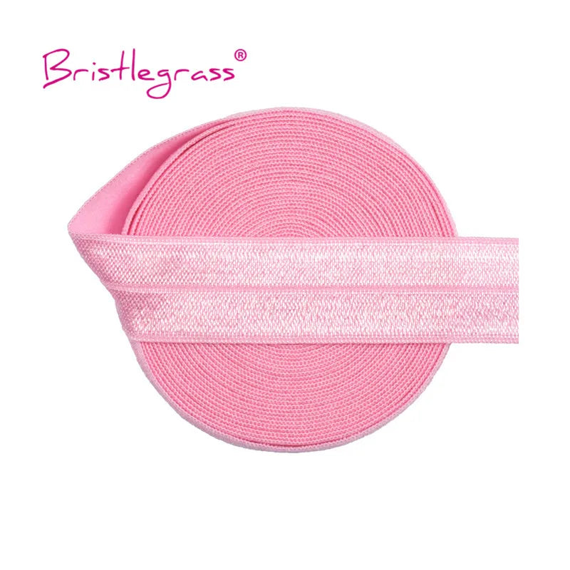 BRISTLEGRASS 2 5 10 Yard 3/4" 20mm Solid Shiny FOE Fold Over Elastic Spandex Satin Band Hair Tie Headband Dress Sewing Lace Trim