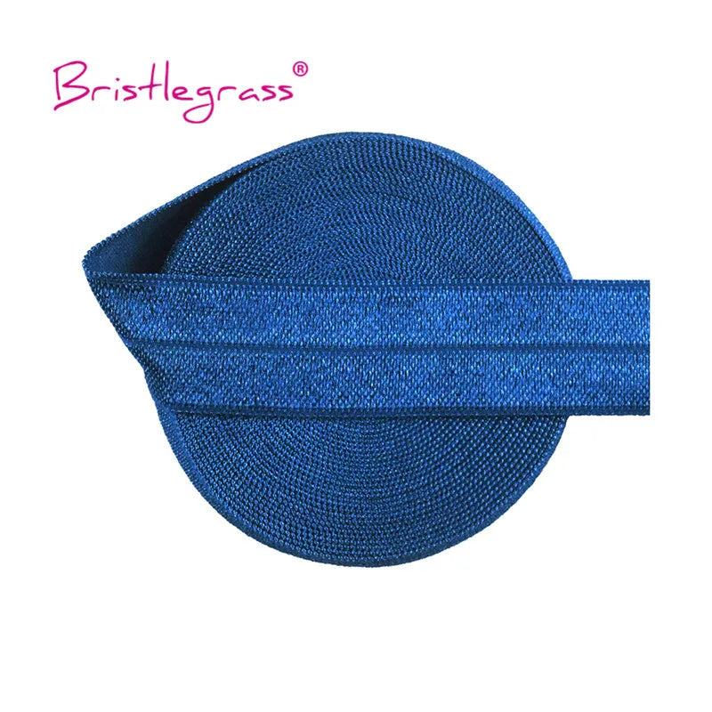 BRISTLEGRASS 2 5 10 Yard 3/4" 20mm Solid Shiny FOE Fold Over Elastic Spandex Satin Band Hair Tie Headband Dress Sewing Lace Trim