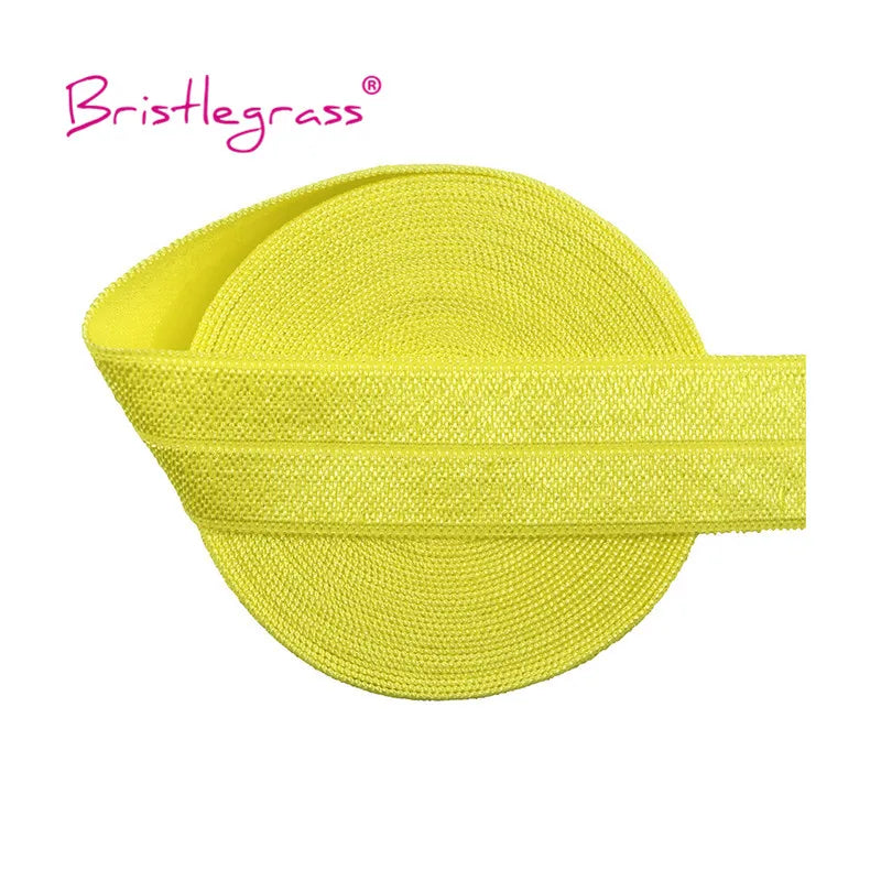 BRISTLEGRASS 2 5 10 Yard 3/4" 20mm Solid Shiny FOE Fold Over Elastic Spandex Satin Band Hair Tie Headband Dress Sewing Lace Trim