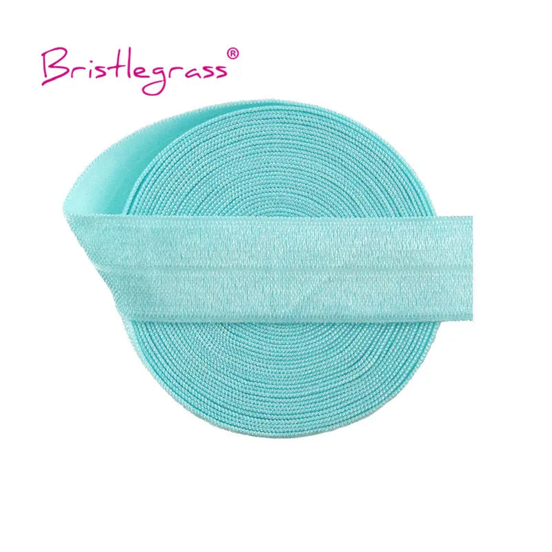 BRISTLEGRASS 2 5 10 Yard 3/4" 20mm Solid Shiny FOE Fold Over Elastic Spandex Satin Band Hair Tie Headband Dress Sewing Lace Trim