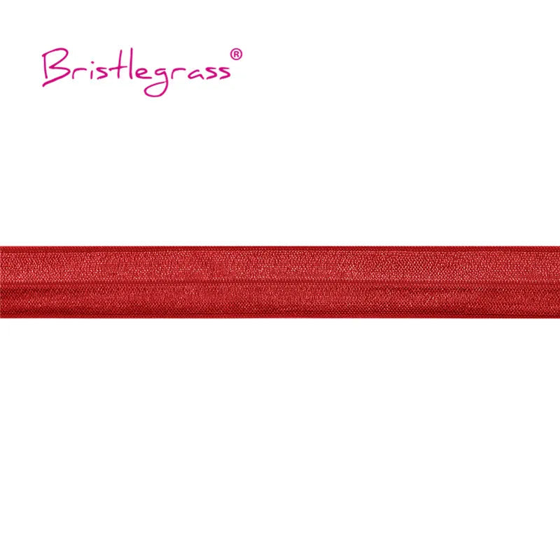 BRISTLEGRASS 2 5 10 Yard 3/4" 20mm Solid Shiny FOE Fold Over Elastic Spandex Satin Band Hair Tie Headband Dress Sewing Lace Trim