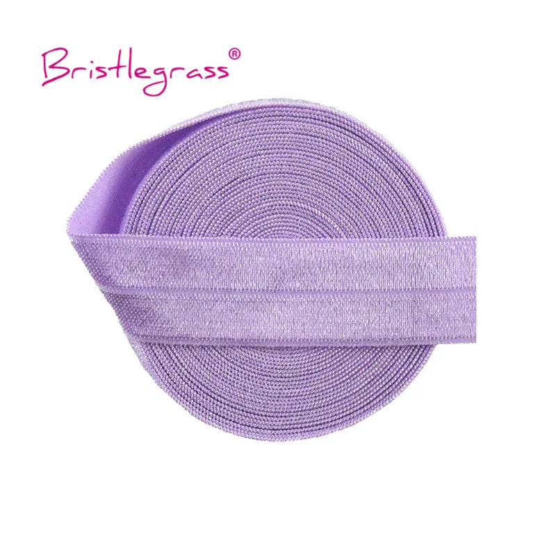 BRISTLEGRASS 2 5 10 Yard 3/4" 20mm Solid Shiny FOE Fold Over Elastic Spandex Satin Band Hair Tie Headband Dress Sewing Lace Trim
