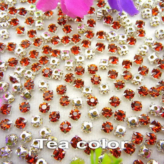 Colorful glass crystal Silver claw setting 3mm 4mm  5mm 6mm 7mm 8mm nice colors Sew on rhinestone beads bags wedding dress diy