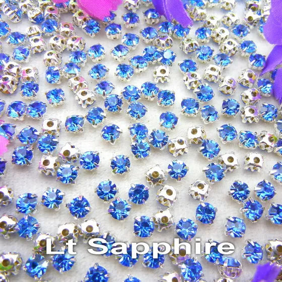 Colorful glass crystal Silver claw setting 3mm 4mm  5mm 6mm 7mm 8mm nice colors Sew on rhinestone beads bags wedding dress diy