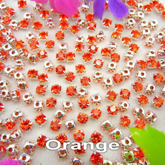 Colorful glass crystal Silver claw setting 3mm 4mm  5mm 6mm 7mm 8mm nice colors Sew on rhinestone beads bags wedding dress diy