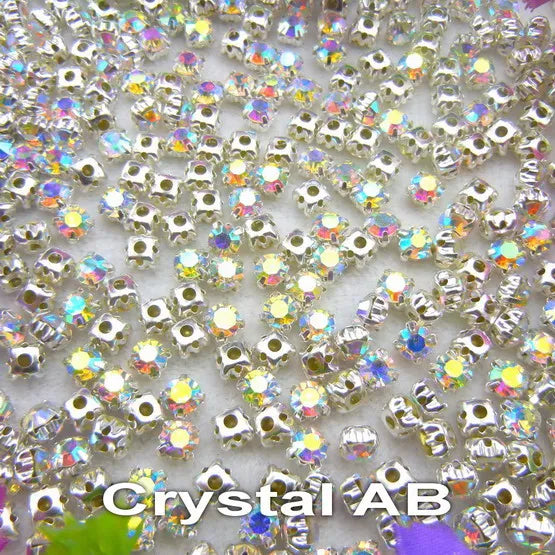 Colorful glass crystal Silver claw setting 3mm 4mm  5mm 6mm 7mm 8mm nice colors Sew on rhinestone beads bags wedding dress diy