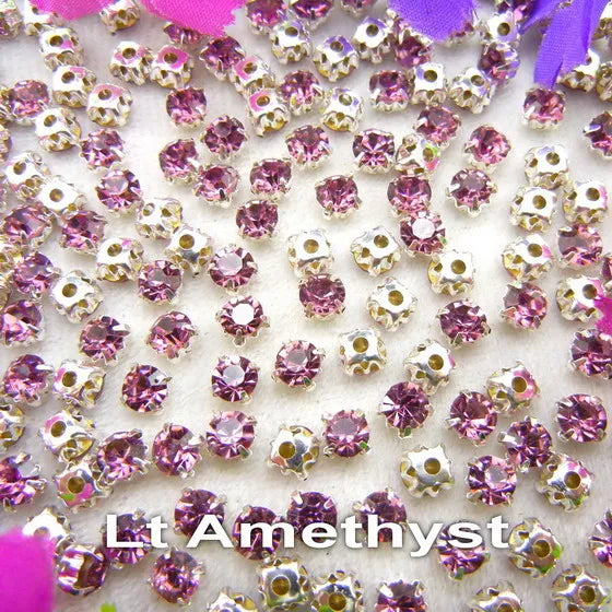 Colorful glass crystal Silver claw setting 3mm 4mm  5mm 6mm 7mm 8mm nice colors Sew on rhinestone beads bags wedding dress diy