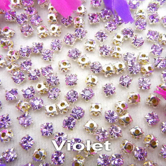 Colorful glass crystal Silver claw setting 3mm 4mm  5mm 6mm 7mm 8mm nice colors Sew on rhinestone beads bags wedding dress diy
