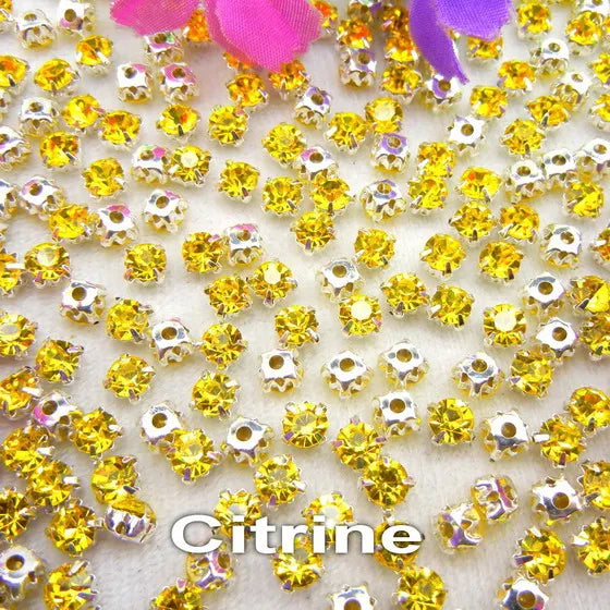 Colorful glass crystal Silver claw setting 3mm 4mm  5mm 6mm 7mm 8mm nice colors Sew on rhinestone beads bags wedding dress diy