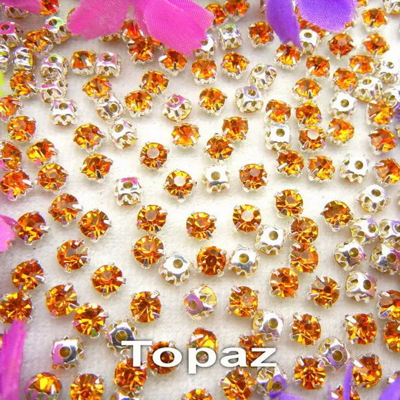 Colorful glass crystal Silver claw setting 3mm 4mm  5mm 6mm 7mm 8mm nice colors Sew on rhinestone beads bags wedding dress diy
