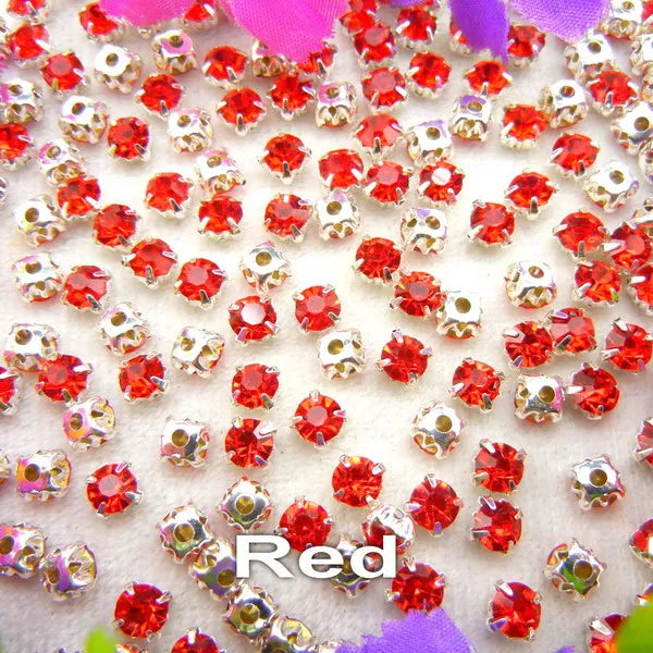Colorful glass crystal Silver claw setting 3mm 4mm  5mm 6mm 7mm 8mm nice colors Sew on rhinestone beads bags wedding dress diy