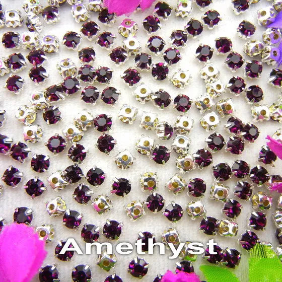 Colorful glass crystal Silver claw setting 3mm 4mm  5mm 6mm 7mm 8mm nice colors Sew on rhinestone beads bags wedding dress diy