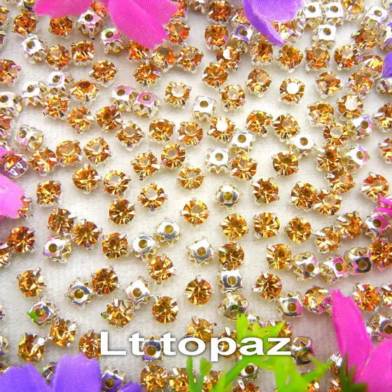 Colorful glass crystal Silver claw setting 3mm 4mm  5mm 6mm 7mm 8mm nice colors Sew on rhinestone beads bags wedding dress diy