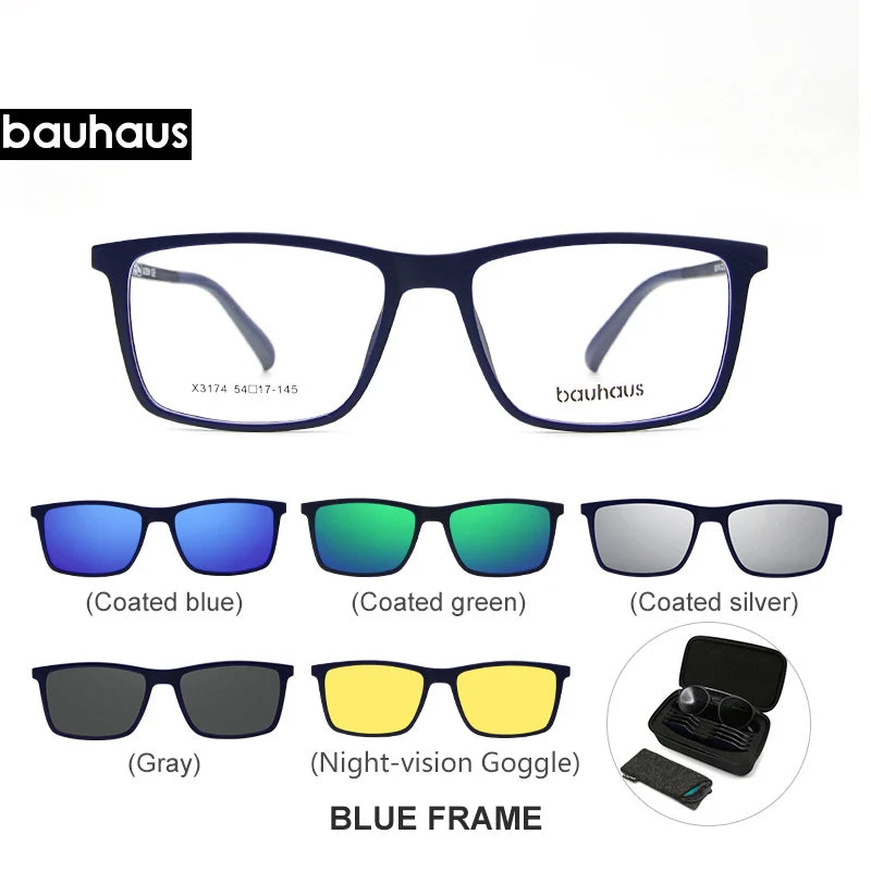 3174 Magnet Sunglasses Clip Mirrored Clip on Magnetic Sunglasses Clip on Glasses Men Polarized Clip Custom Prescription Myopia