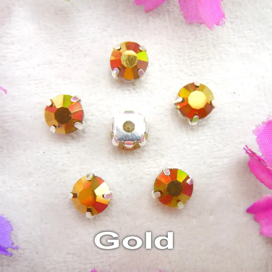 Colorful glass crystal Silver claw setting 3mm 4mm  5mm 6mm 7mm 8mm nice colors Sew on rhinestone beads bags wedding dress diy