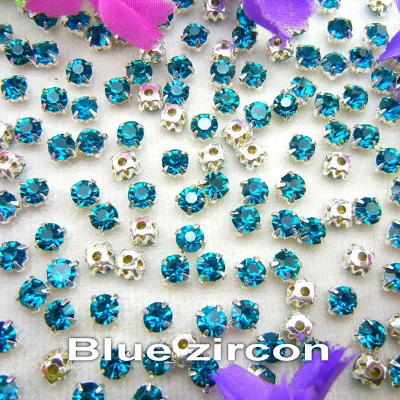 Colorful glass crystal Silver claw setting 3mm 4mm  5mm 6mm 7mm 8mm nice colors Sew on rhinestone beads bags wedding dress diy