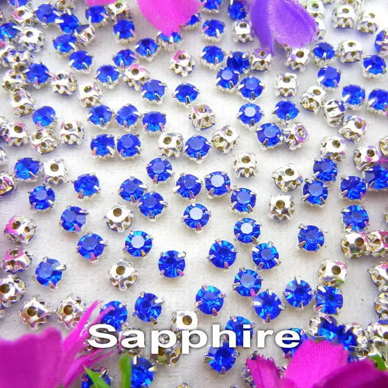 Colorful glass crystal Silver claw setting 3mm 4mm  5mm 6mm 7mm 8mm nice colors Sew on rhinestone beads bags wedding dress diy
