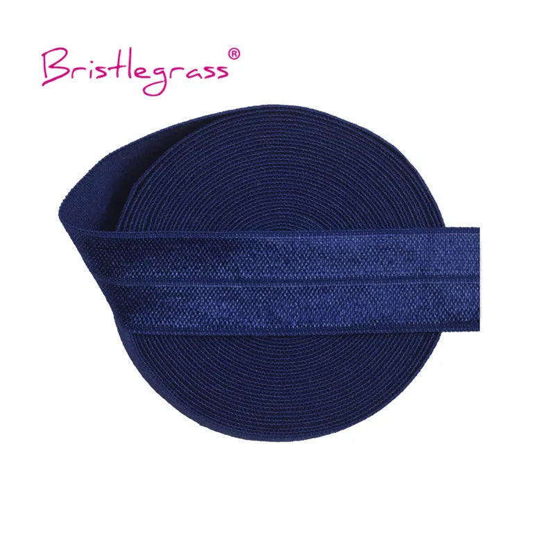 BRISTLEGRASS 2 5 10 Yard 3/4" 20mm Solid Shiny FOE Fold Over Elastic Spandex Satin Band Hair Tie Headband Dress Sewing Lace Trim