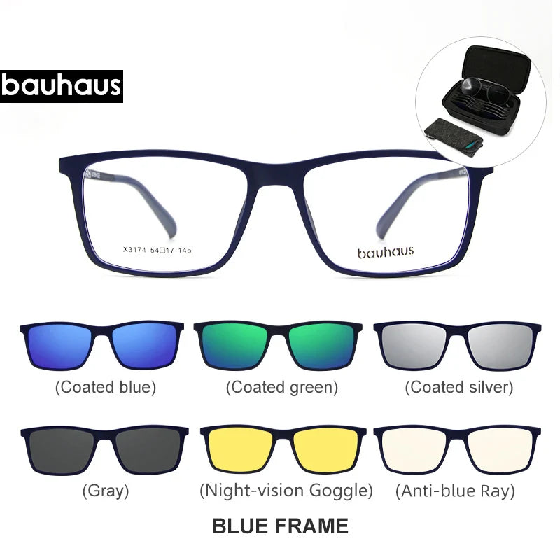 3174 Magnet Sunglasses Clip Mirrored Clip on Magnetic Sunglasses Clip on Glasses Men Polarized Clip Custom Prescription Myopia