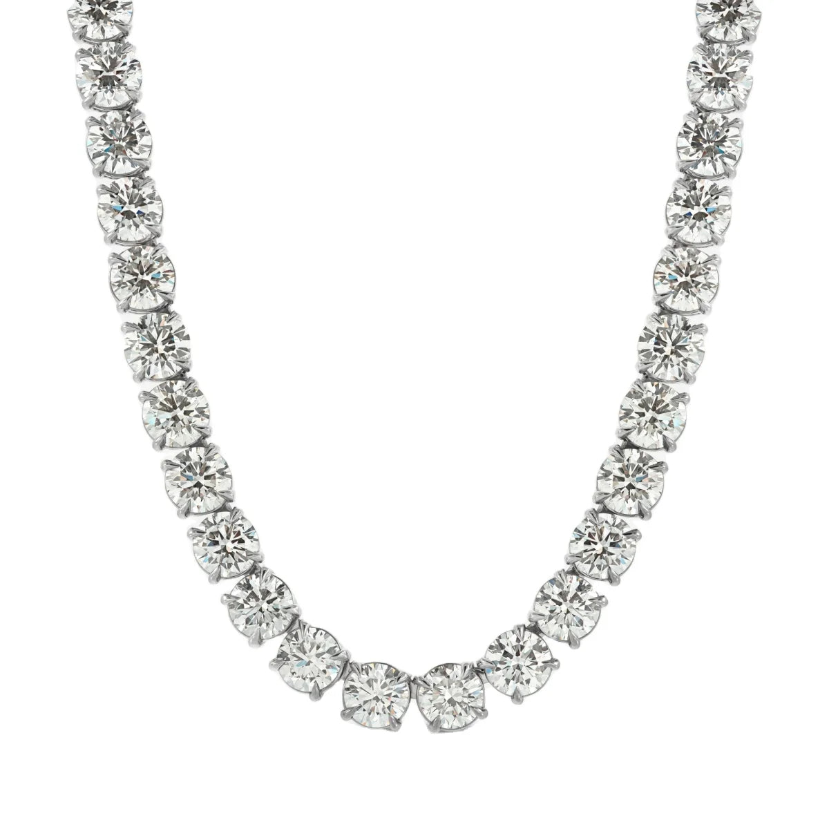Round Cut Lab Diamond Studded 18K Pure Gold Hip Hop Style Tennis Chain Necklace Gift for Anniversary Wholesale Jewelry ODM OEM