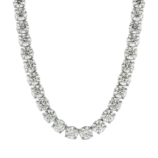Round Cut Lab Diamond Studded 18K Pure Gold Hip Hop Style Tennis Chain Necklace Gift for Anniversary Wholesale Jewelry ODM OEM