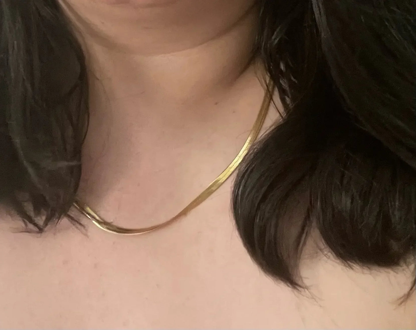Width 3mm Stainless Steel Flat Necklace Gold Color Waterproof  Filmy Snake Chain Men Gift Jewelry Various Length
